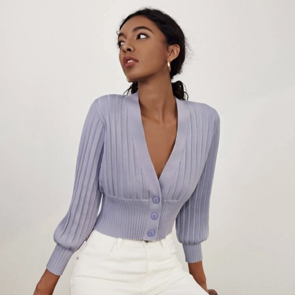 Plunge Low V Cardigan Lilac/Purple